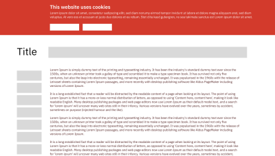 Some exemplary cookie banner illustration, where the notice is on top of the website’s header