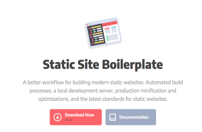 The Static Site Boilerplate utilizes the latest tech to make building static sites more straightforward