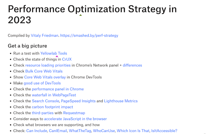 Performance Optimization Strategy in 2023