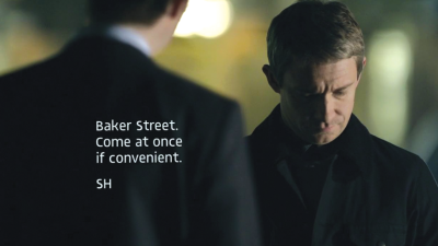 On-screen text technique in Sherlock TV series