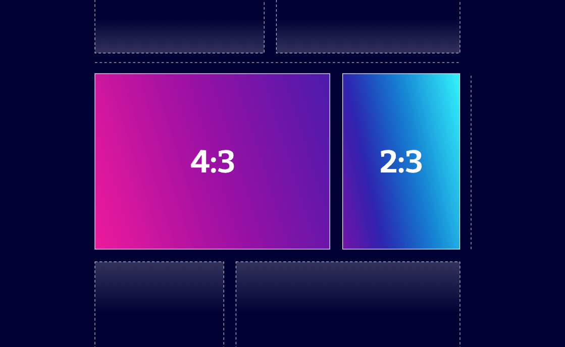 Building a combined CSS-aspect-ratio-grid
